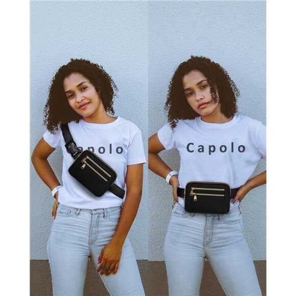 Fanny Packs for Women Fashion Waist Packs Bag with Adjustable Strap and 4 Zipper - Picture 2 of 7